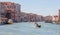 Water channels of Venice city. Facades of residential buildings overlooking the Grand Canal in Venice, Italy.