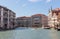 Water channels of Venice city. Facades of residential buildings overlooking the Grand Canal in Venice, Italy.