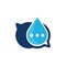 Water Chat Logo Icon Design