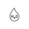 Water chemical formula line icon