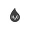 Water chemical formula vector icon