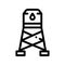 Water Cistern Tower Vector Sign Thin Line Icon