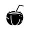 water coconut coco glyph icon vector illustration