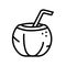 water coconut coco line icon vector illustration
