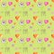 Water color love elements seamless pattern