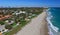 Water color of Palm Beach, aerial view of Florida