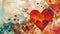 Water color valentine vintage background. Generative AI