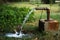 Water Coming out of the Water Tube Well Pump in the Village