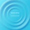 Water concentric ripple square banner template, realistic vector illustration.