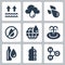 Water Consumption and Ecology Related Vector Icon Set