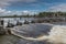 Water control dam on Corrib River, Galway Ireland.