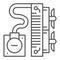 Water cooling system thin line icon. Cooler fans with liquid in radiator symbol, outline style pictogram on white