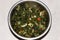 Water cress leafy vegetable in bowl, Indian traditional food, Nasturtium officinale dry fry