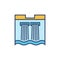 Water Dam colored icon - Hydroelectric Energy Plant sign