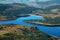 Water dam Flaje in the Ore mountains, Krusne hory Aerial photo.