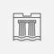Water Dam line icon. Hydroelectric Power Station linear symbol