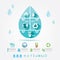 Water Design Elements Ecology Infographic Jigsaw Concept.Vector