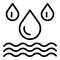 Water disinfection icon, outline style