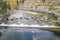 Water diversion dam in mountain canyon