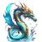 Water Dragon: Majestic Dragon Clipart: Mythical Power in Art
