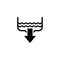 Water Drain, Bathroom Sink, Plumbing. Flat Vector Icon illustration. Simple black symbol on white background. Water Drain,