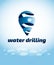 Water drilling emblem, vector illustration