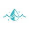 Water drop affluent nature liquid blue silhouette style icon