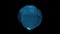 Water drop blue liquid molecule floating in zero gravity. the sphere from the liquid flies and deforms into zero gravity