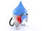 Water drop character holding gasoline nozzle