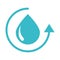 Water drop cycle nature liquid blue silhouette style icon