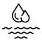 Water drop flood icon, outline style