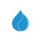 Water drop geometric blue shine logo vector