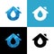 Water drop and house logo design template elements, aqua home symbol - Vector