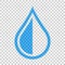 Water drop icon in flat style. Raindrop vector illustration on i