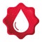 Water drop icon misty rose red starburst sticker button