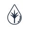 The water drop icon with the sugar cane symbol represents the water distilled from the sugar cane, icon