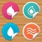 Water drop icons. Tear or Oil symbols.