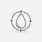 Water Drop inside arrows vector water purification line icon