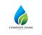 Water drop leaf pure source vector logo design