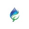 Water drop leaf vector logo