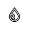 Water drop letter R lines design concept