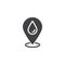 Water drop location pin vector icon