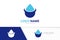 Water drop logo combination. Waterdrop logotype design template.