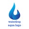 Water drop Logo design 3D vector template. Infinite Aqua droplet