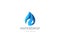 Water drop Logo design. Ribbon Waterdrop icon Aqua