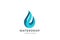 Water drop Logo design template. Wave concept.Waterdrop icon. Aqua droplet Logotype idea.