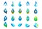 Water drop,logo,hand care,garden,nature,oil,healthy,plant,ecology and water symbol design icon set