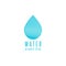 Water drop logo line blue design element, creative clean natural mineral aqua emblem