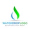 Water drop logo save water plant spring nature symbol global nature elements design on white background