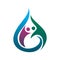 Water drop people comunity logo design